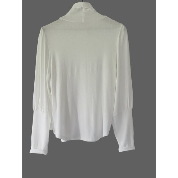 NEW Anthropologie Puff-Sleeved Ivory Turtleneck Top - Medium - Picture 3 of 6
